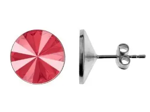 Naušnice štapići s kristalima Swarovski u srebru 925 - RIVOLI 12mm Royal Red