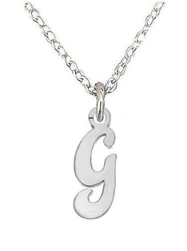 Silver Necklace Chain with letter/initial “G” Srebrna Ogrlica Lančić sa slovom/inicijalom “G”