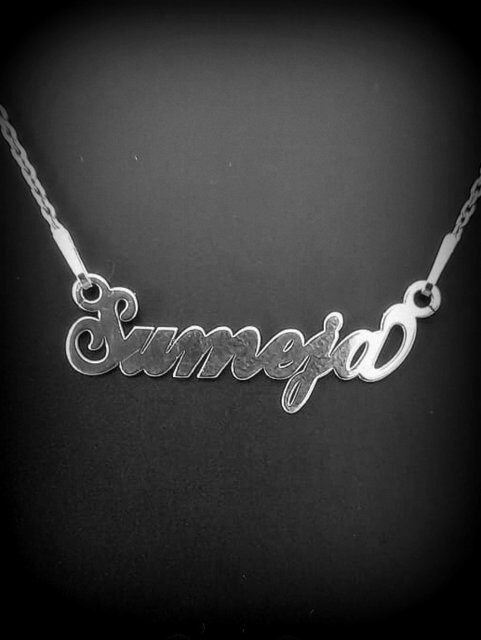Silver Personalized Name Chain Necklace “Sumeja” at Nakiteu Srebrna Personalizirana Ogrlica Lančić s imenom “Sumeja”