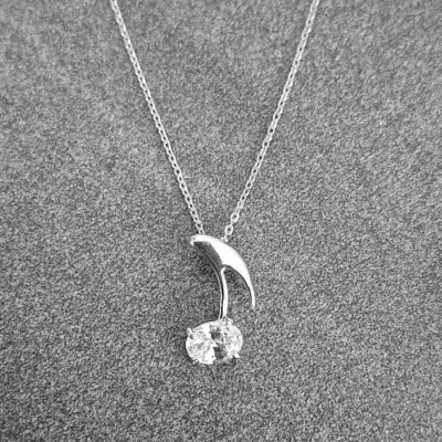 Srebrna Ogrlica NOTA sa Cirkonom u Rodiniranom Srebru 925