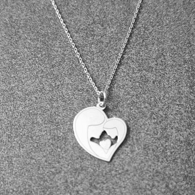 Mother and Daughter Necklace – Rhodium‑Plated 925 Silver Ogrlica mama i kći - rodinirano srebro 925