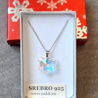 Ogrlica kristal Swarovski Snowflakes 18mm Crystal AB